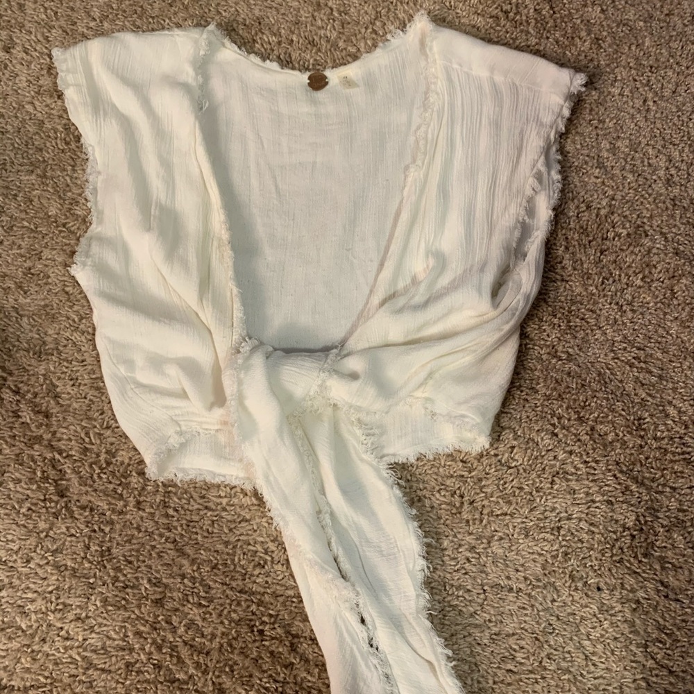 Free People Tie Front Top